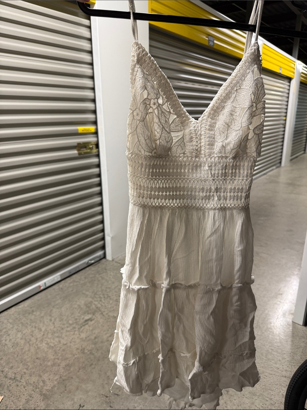 Women's White Lace Tiered Sundress